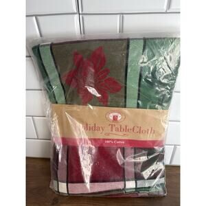 NEW Nantucket Home Holiday TableCloth 100% Cotton 60” Round